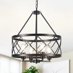 17.71'' Farmhouse Rustic Chandelier for Dining Room Light Fixture Ceiling Mou... - Picture 1 of 8