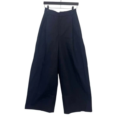 Tommy Hilfiger Chino Pants Womens M Navy High Waist Wide Leg Preppy Academia  - Image 1 of 4