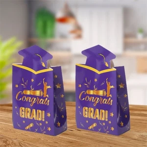 20pcs Paper Material Graduation Hat Box Chocolate Box Commencement - Picture 1 of 16