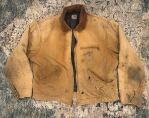 Carhartt J001 Detroit Blanket Lined Jacket Brown Size XL Regular Distressed - Bild 1 von 5