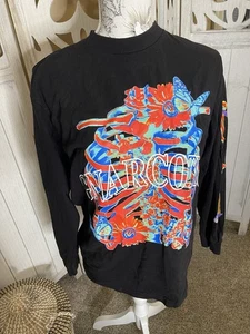 Gnarcotic Gang Y2K bunte Graffiti schwarze Grafik T-Shirt lizenziert Größe Medium - Bild 1 von 7