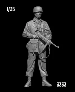•1/35 Resin Figur Deutscher Fallschirmjager Para stehend mit MP40 Modellbausatz 3333 - Bild 1 von 6