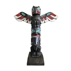Mini Alaskan Ketchikan Totempfahl handbemalte Figur - Bild 1 von 5