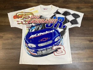 VTG 90s Dale Earnhardt Jr Chase Authentics NASCAR AOP Tee Rising Son Size Large - Picture 1 of 6