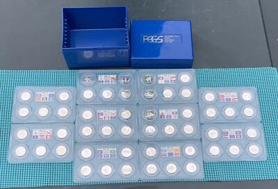 PCGS PR69DCAM  1999-2008 U.S. Mint SILVER Proof State Quarter Set with box - Image 1 of 4