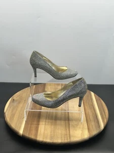 Dune London Court Shoes Size 3 Women Gold Fabric Cone Heel Almond Toe Slip On - Picture 1 of 24