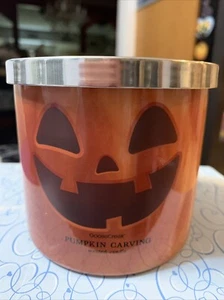GOOSE CREEK Pumpkin Carving JAR CANDLE Halloween 14.5 oz 3 WICK Rare Retired New - Picture 1 of 8
