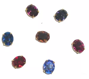 25 diamantes de imitación Swarovski 10x8 mm ovalados preestablecidos artesanales reparación latón - Imagen 1 de 5