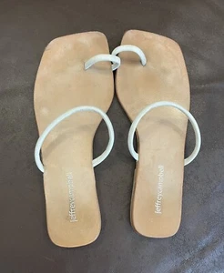 Jeffrey Campbell Handmade Leather White Toe Ring Sandals - Size 6US, 37EU - Picture 1 of 5