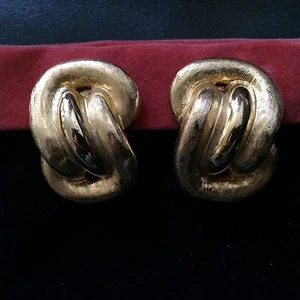 Vintage große goldfarbene Ohrclips - Bild 1 von 1