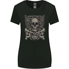 Heavy Metal Skull Rock Music Guitar Biker Womens Wider Cut T-Shirt