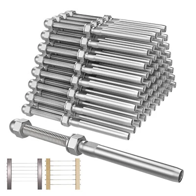 WFYB T316 Stainless Steel Swage Threaded Tensioner End Fittings 3/16" Cable Railing