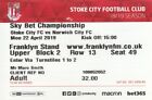 Ticket - Stoke City V Norwich City 22.04.19