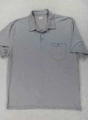 Toad & Company Horny Toad Striped Pocket Polo Shirt (Men's XXL) Blue Foto 1 de 4