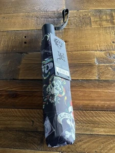 Ombrello ED HARDY tatuaggio Love Kills Slowly nuovo con etichetta misura compatta  - Foto 1 di 7