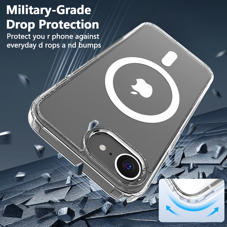 For Apple iPhone 16e 2025 MagSafe Case Clear Shockproof Magnetic Bumper Cover - Image 1 of 4