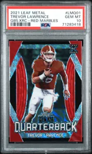 2021 Leaf Metal Red Marble HOLO Prizm Trevor Lawrence RC # 2 /5 PSA 10 GEM MINT - Bild 1 von 2