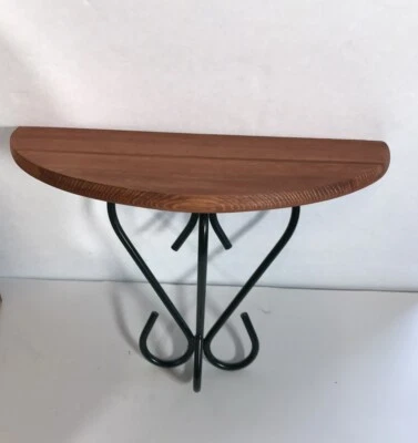 Vtg Home Interiors Wood/Metal Wall Sconce Farmhouse Half Shelf Cottagecore NEW - Image 1 of 4