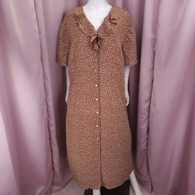 '90s Y2K Kathie Lee Women's Satin Floral Button-Up Maxi Shift Dress 24W - Image 1 of 4