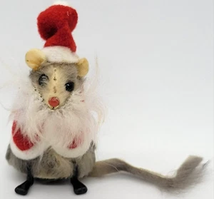 Echtfellmaus Weihnachtsmann Original Pelzspielzeug Westdeutschland Weihnachtsmann - VINTAGE - Bild 1 von 14