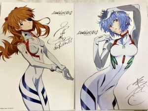 Poster reversibile autografo Shin Evangelion 3.0+1.0 Asuka Rei 2 set film Giappone - Foto 1 di 6