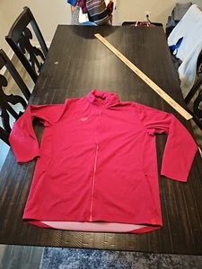 New Balance Womens Zip Up Red Rain Jacket Coat Windbreaker Size 2XL XXL - Picture 1 of 13