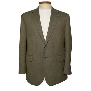 Chaps Men Jacket Blazer 2 Button Single Breasted Brown Blue Tan Check 40S - Picture 1 of 12