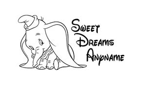 Dumbo disney sweet dreams babies/children vinyl wall art personalised with name - Picture 1 of 5