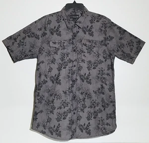 Subculture Short Sleeve Floral Button-Up Shirt – Gray & Black – Men’s Size L - Picture 1 of 10