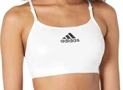 Sutiã esportivo Adidas feminino Powerreact treinamento leve suporte BRANCO tamanho LAC - Imagem 1 de 3
