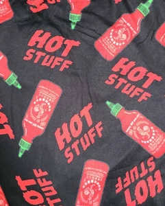 Fabric square 2pc 10"×10" sriracha sauce Hot stuff & solid pc DIY mask kit, SOFT - Picture 1 of 2