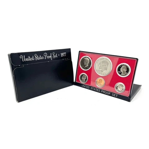 1977-S U.S. Clad Proof Set: Complete 6-Coin Set, Original Packaging Cover