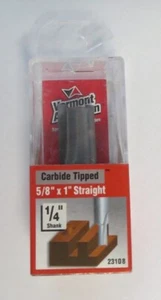 Vermont American 23108  5/8" X 1" Straight 1/4" Shank Carbide Tipped - Picture 1 of 2