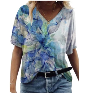Fashion Printed Short-Sleeved T-shirt Women's Summer New T-shirt Women's - Picture 1 of 9
