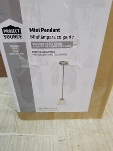 project source Mini Pendant Light Fixture Frosted Glass Brushed Nickel .. - Picture 1 of 8