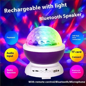 Enceinte Karaoké Bluetooth avec Lumière Rotative - Subwoofer Sans Fil, Option Micro, - Photo 1 sur 8