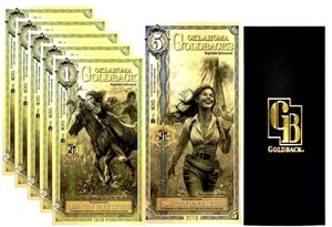 LOT X 6 OKLAHOMA ALPHA GOLDBACK 5 X 1 & 5 DENOMINATIONS BU + GOLDBACK SLEEVE - Bild 1 von 7