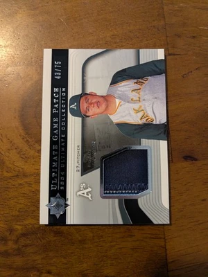 2004 Upper Deck Ultimate Collection #GP-CH Catfish Hunter Game Patch #/75 - Image 1 of 2