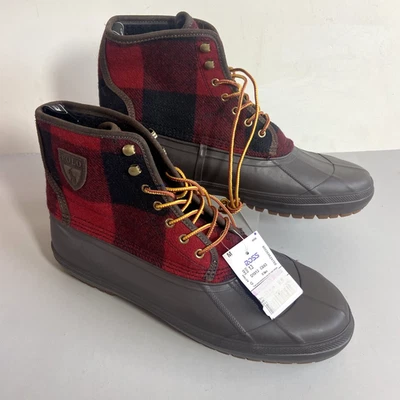 Polo Ralph Lauren Para Hombre Claus Buffalo Cuadros Rojo Negro Talla 13 Con Cordones Foto 1 de 4