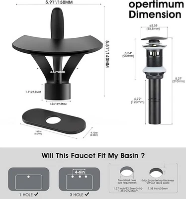 Elegant Bathroom Sink Faucet Single Hole - Image 1 of 4