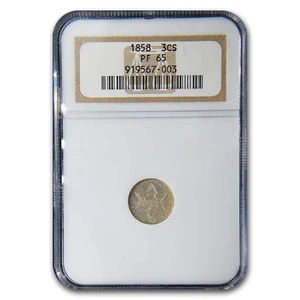 1858 Three Cent Silver PF-65 NGC - Picture 1 of 3