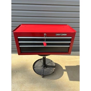 Vintage Craftsman Intermediate 3 drawer tool box chest middle with key - Picture 1 of 12