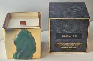 Zodax Agate Apothecary Guild~Gold Agate 7.7 oz Scented Candle~ Siberian FIR~50HR - Picture 1 of 16