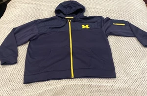 Felpa Champion Elite Michigan Wolverines Performace in pile con zip blu XL - Foto 1 di 10