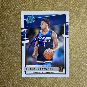 Tarjeta autógrafa Donruss #216 2020 con clasificación de novato firmada por Anthony Edwards RC - Imagen 1 de 2