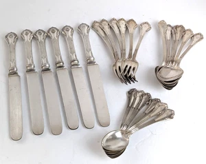 24 pc Antique 1899 Reed & Barton CECIL Silverplate Flatware Set for 6 Mono H - Picture 1 of 13