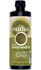 Nutiva Organic Hemp Seed Oil Cold-Pressed Omega 3 Unrefined NONE GMO Fresh 24oz