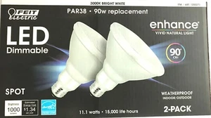 FEIT ELECTRIC LED Dimmable 3000K Bright White Bulbs 11.1W/1000 Lumens-2 Park - Picture 1 of 4
