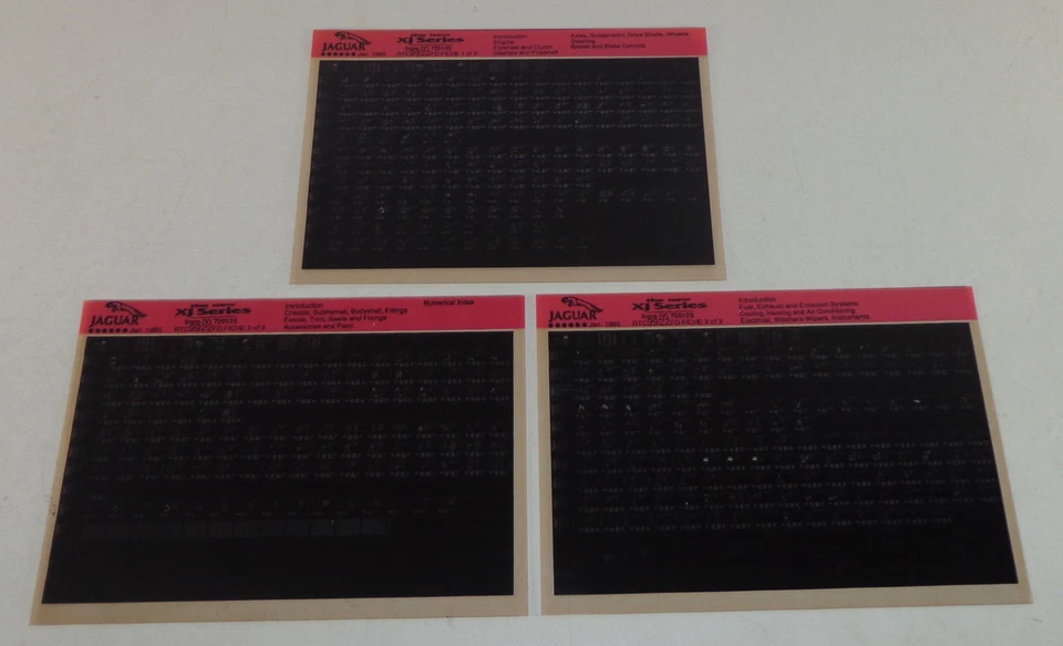 Microfich Catálogo de Piezas/Piezas Repuesto List Jaguar XJ Serie Stand 01/1995 - Imagen 1 de 1