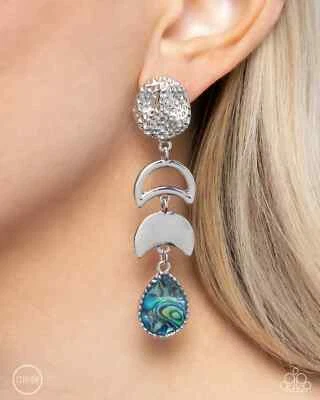 Paparazzi CELESTIAL CHARACTER blue CLIP-ON earrings - Image 1 of 2